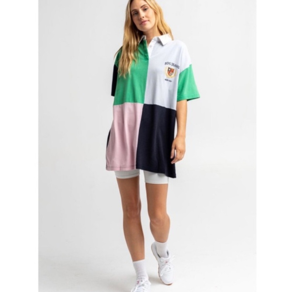 BDG Colorblock Rugby Polo Oversized Tee - Picture 2 of 8